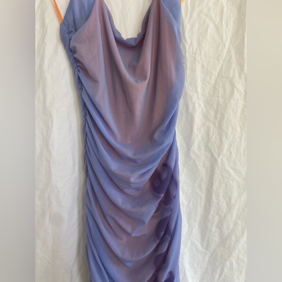 Silence + Noise Purple and Orange Halter Midi Dress Size XS NEW - Picture 8 of 16